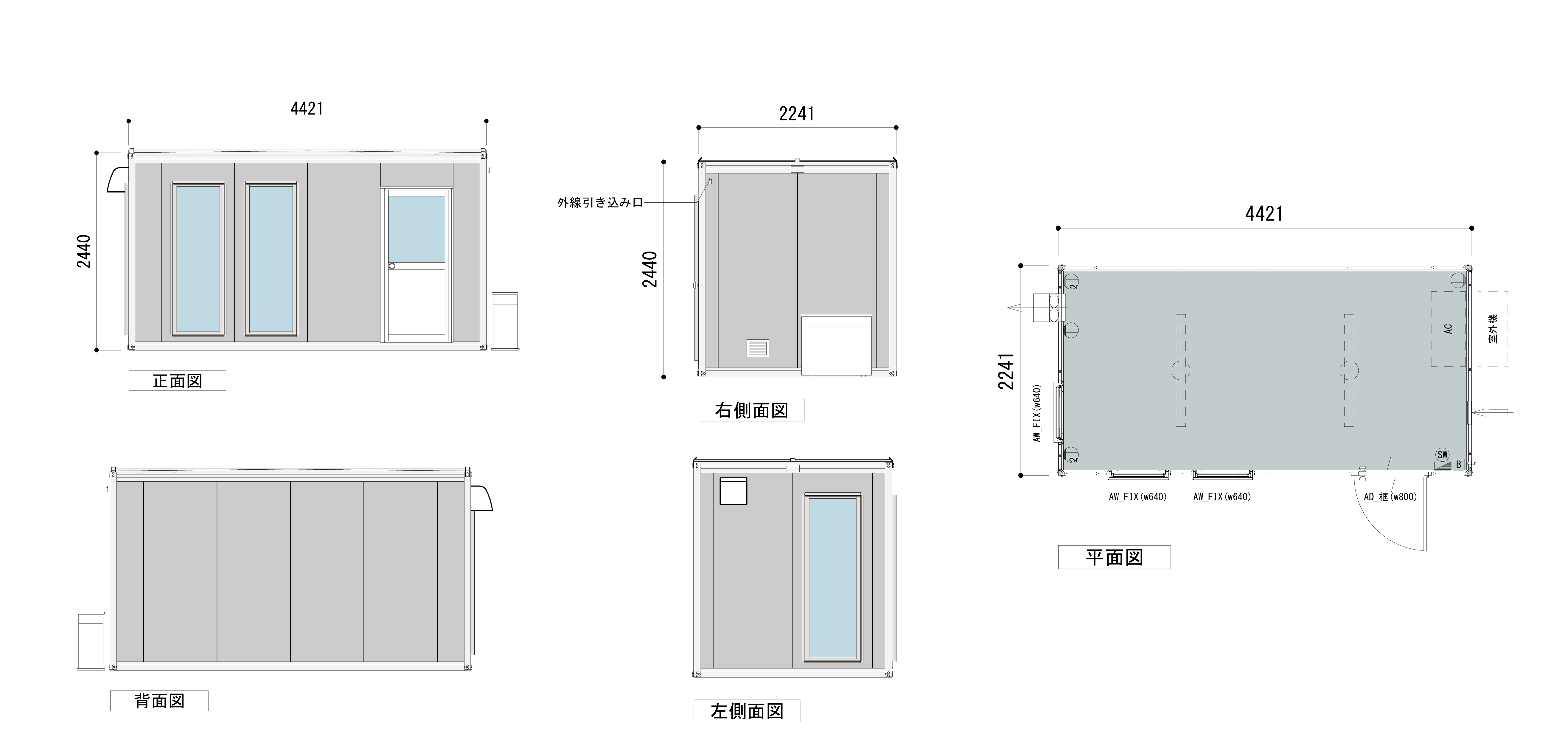 製品コード：1021-P45の図面1