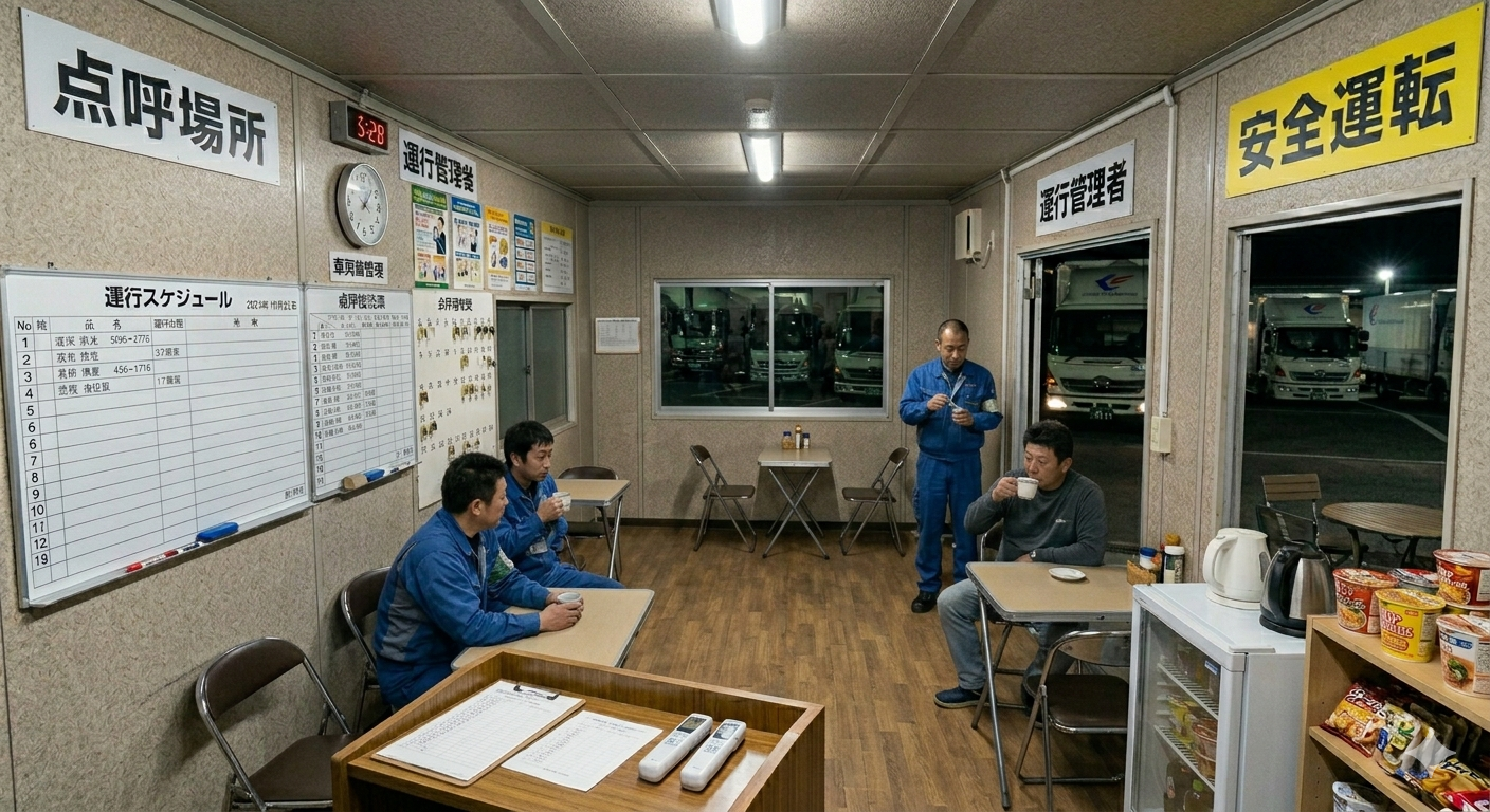 点呼場所と休憩室を兼ねた活用も可能です