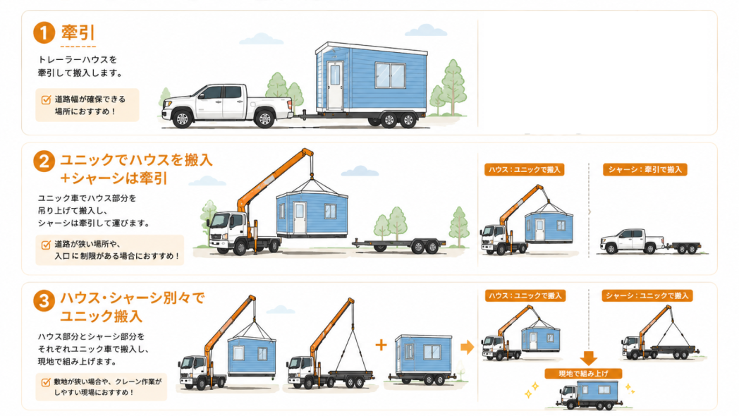 現場状況に合わせた搬入方法をご提案します。